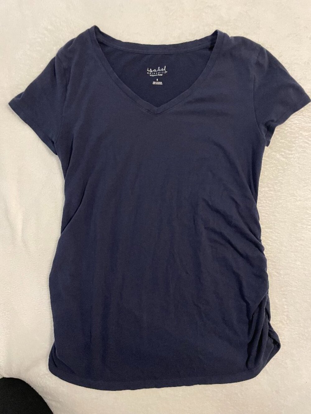 Blue v-neck maternity T-shirt